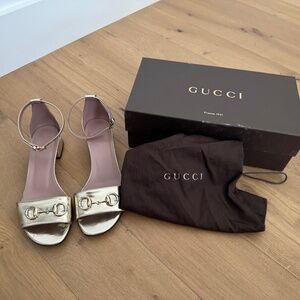 Gucci Horsebit Sandals - Metallic Gold